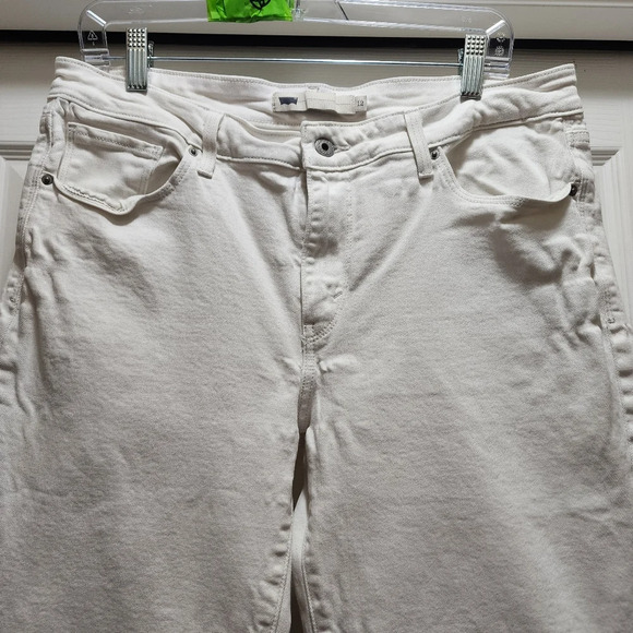 Levi's Capri Jeans Women's 12 White Cuffed Light Wash - Picture 4 of 8